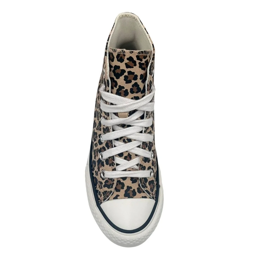 Converse Chuck Taylor Lift Youth Girls High-Top Sneakers Size 3 Vintage Leopard